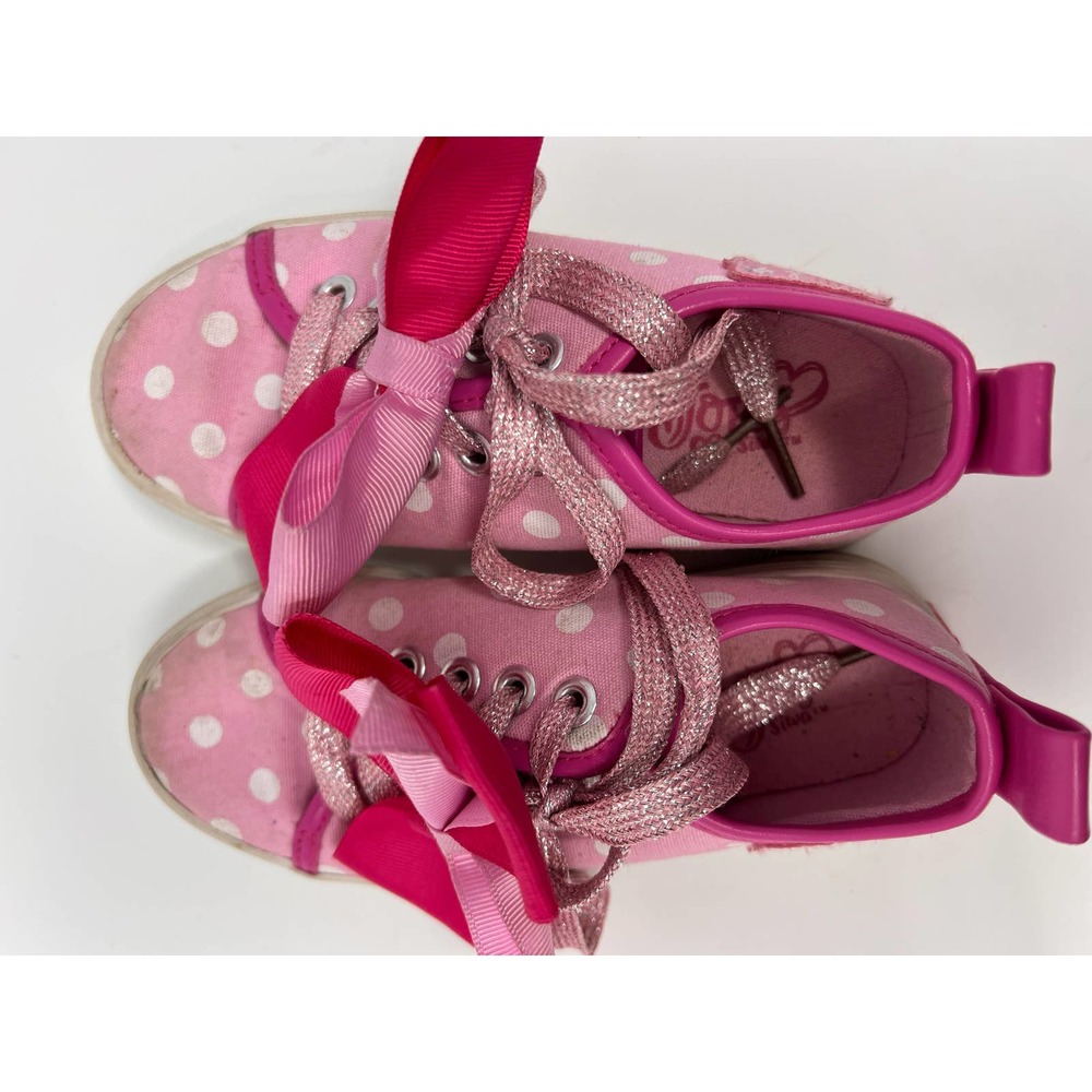 JoJo Siwa Pink White‎ Polka Dot Girl's Shoes Ground Up Size 12 - Picture 3 of 7
